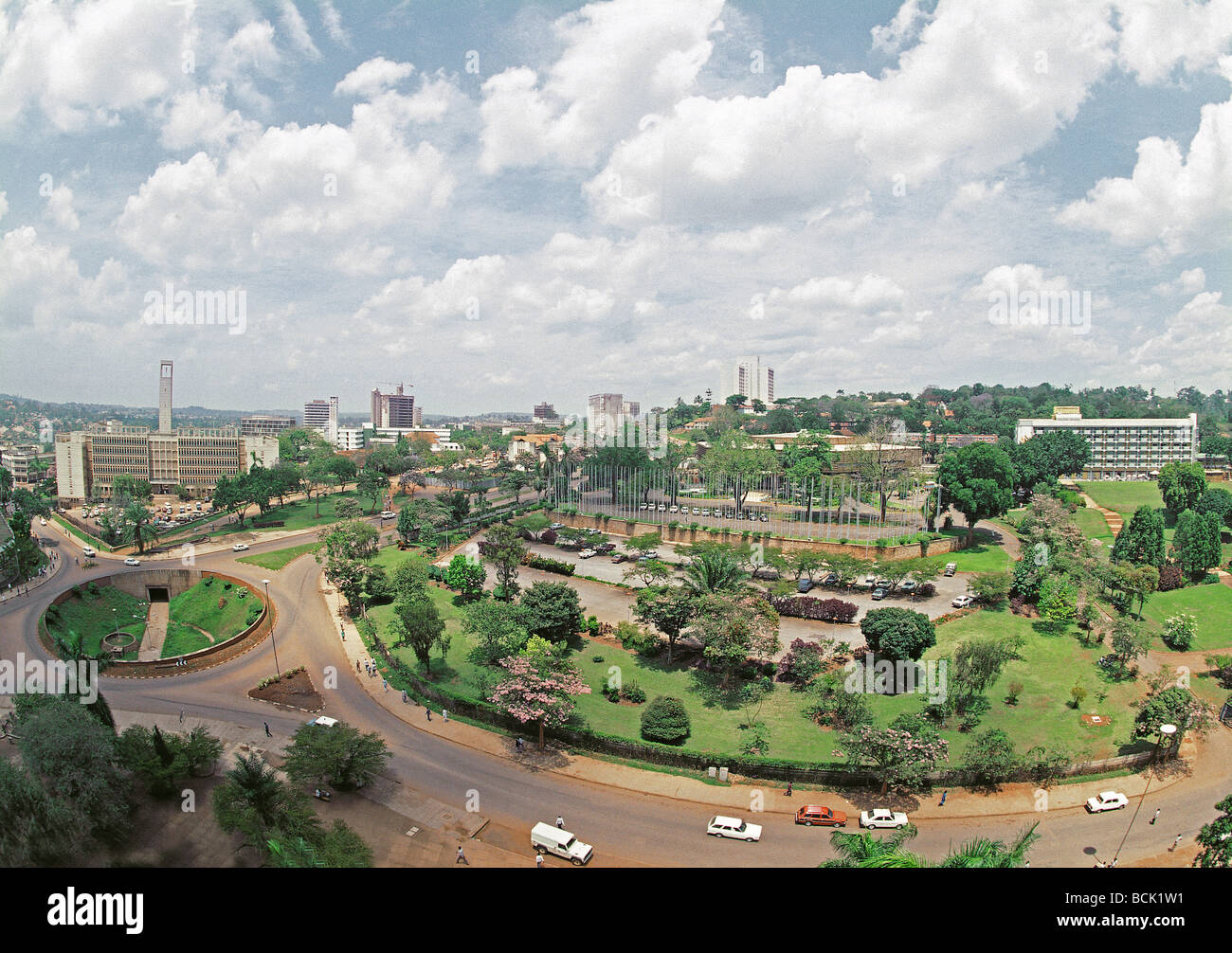 Kampala Uganda Africa in 1990 Left House of Parliament centre on hill