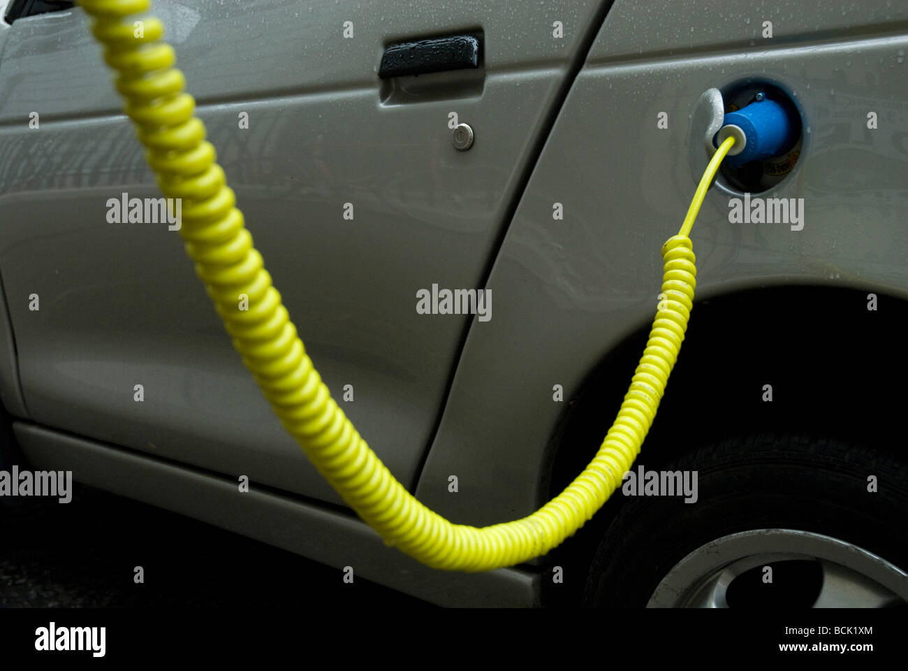 An electric car power socket Stock Photo Alamy