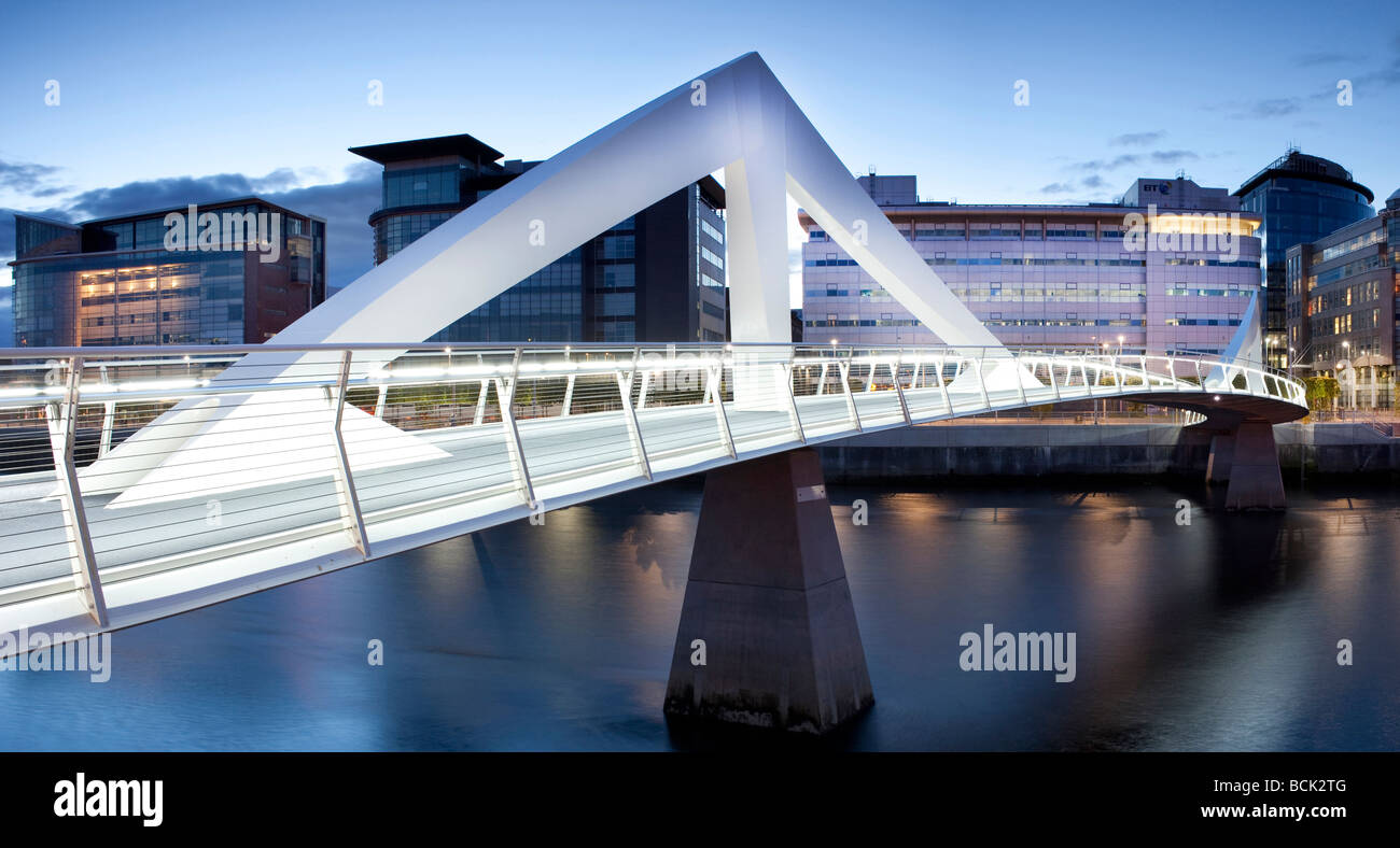 Broomielaw Tradeston Bridge over River Clyde Glasgow Stock Photo