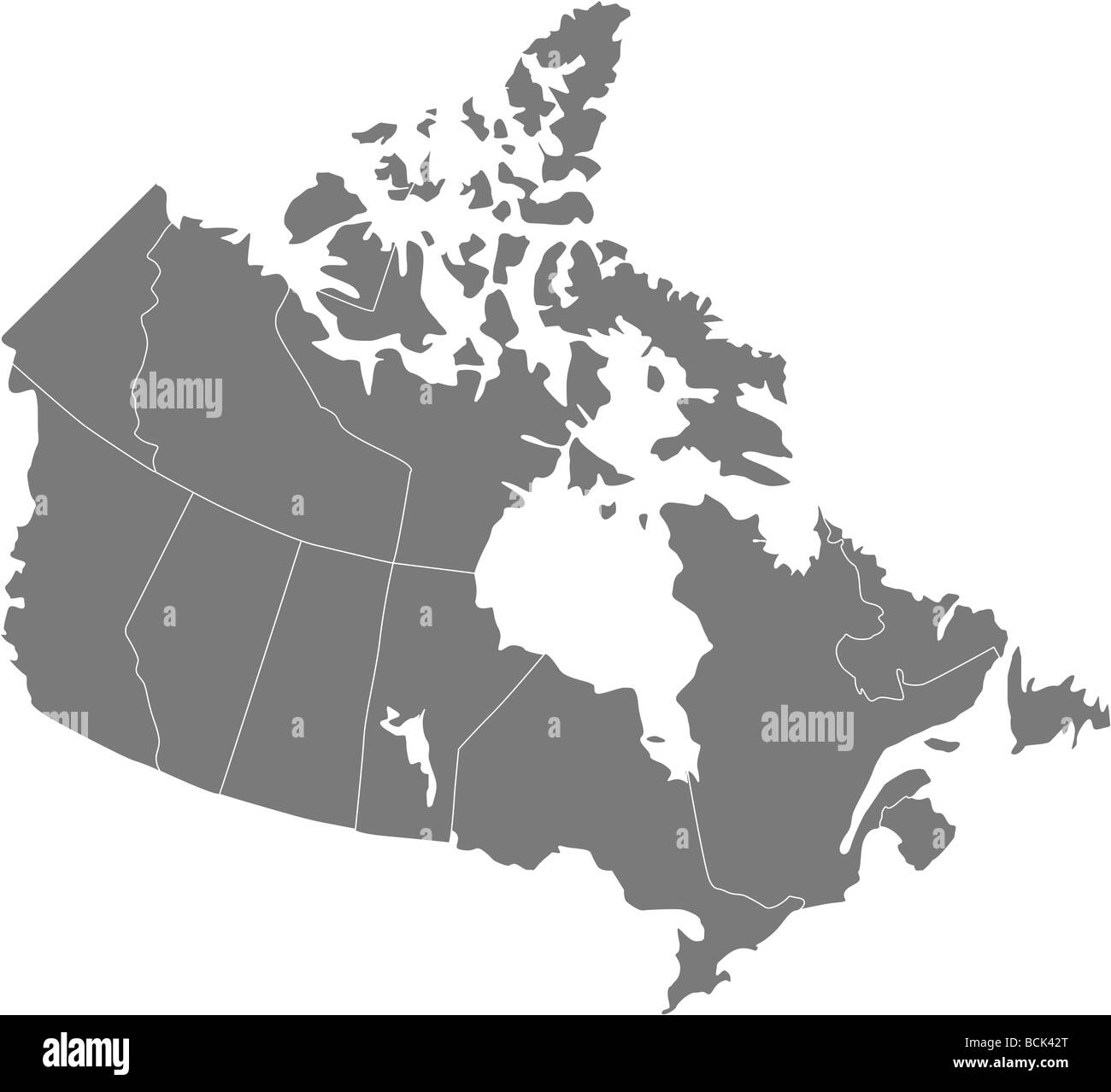 Map Of Canada White Canada Map Black And White Stock Photos & Images - Alamy