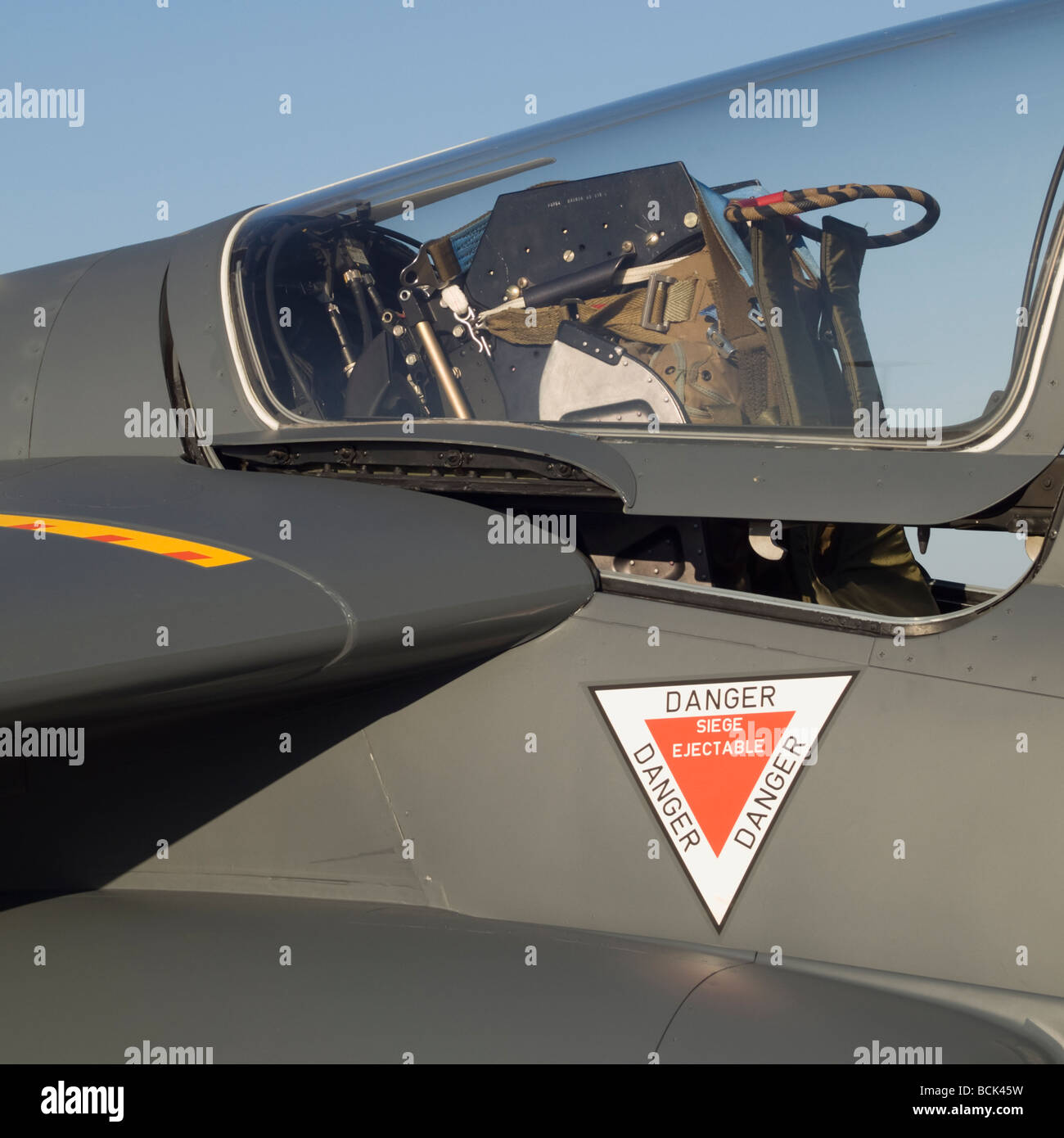 Mirage 2000 copilot cabin. Stock Photo