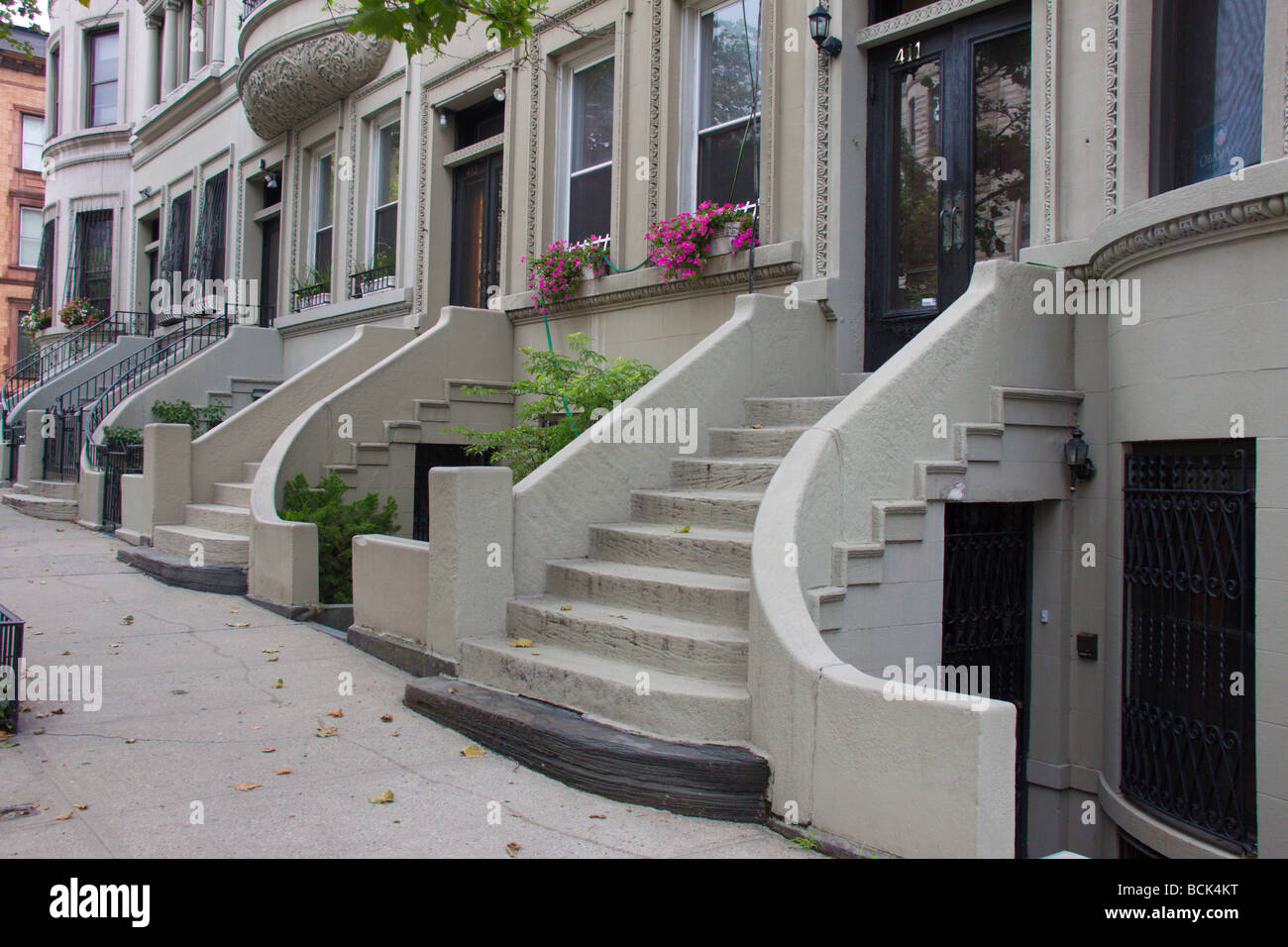 Residential Entrances, Hamilton Heights on the Upper West Side of Manhattan, New York City Stock