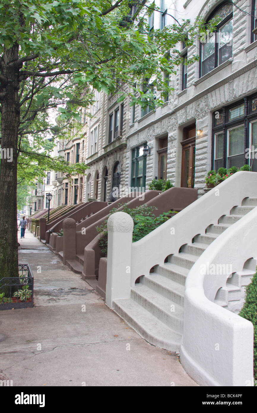 Residential Entrances, Hamilton Heights on the Upper West Side of Manhattan, New York City Stock