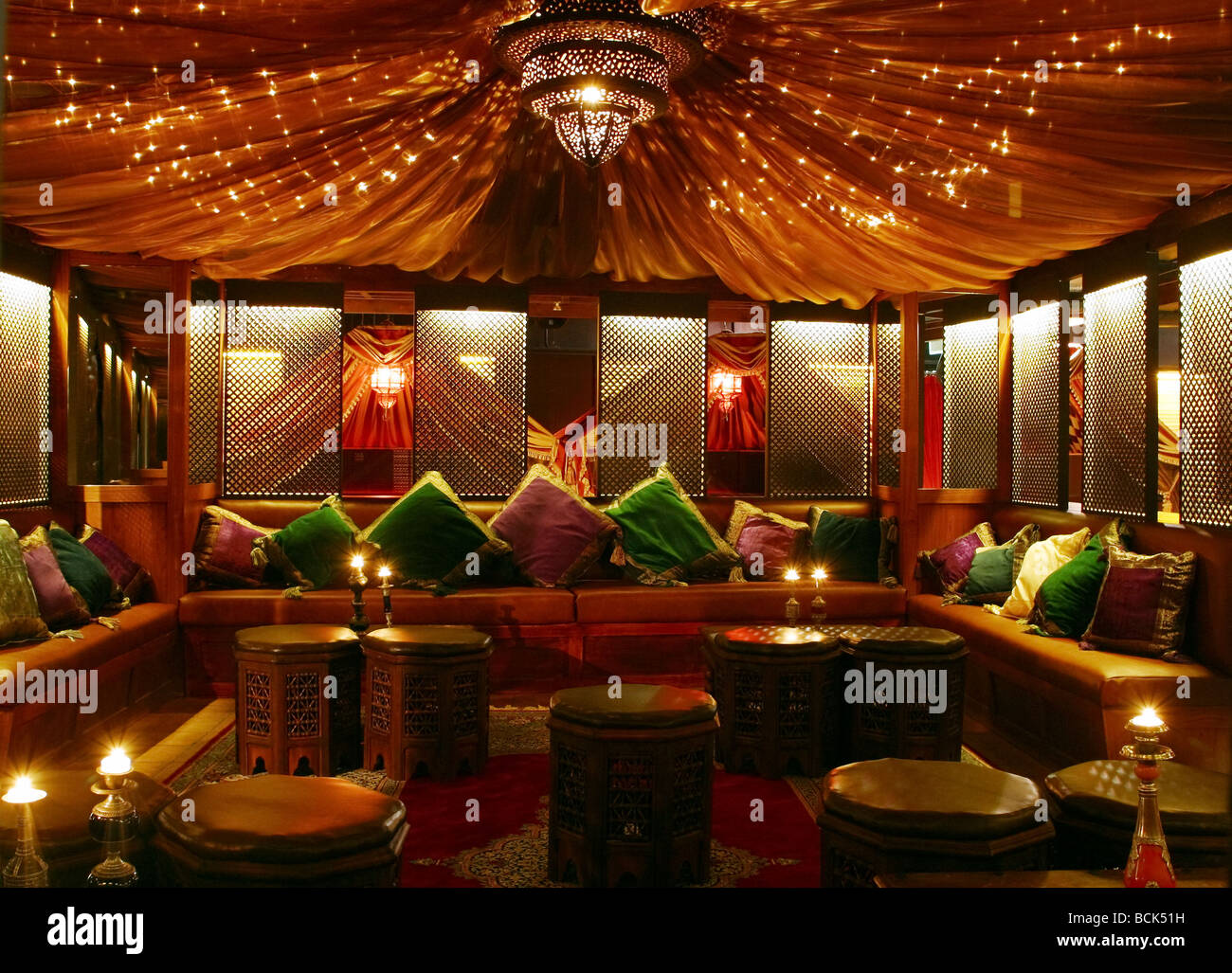 Bambu nightclub, Birmingham, moroccan theme, moroccan interiors, Stock Photo