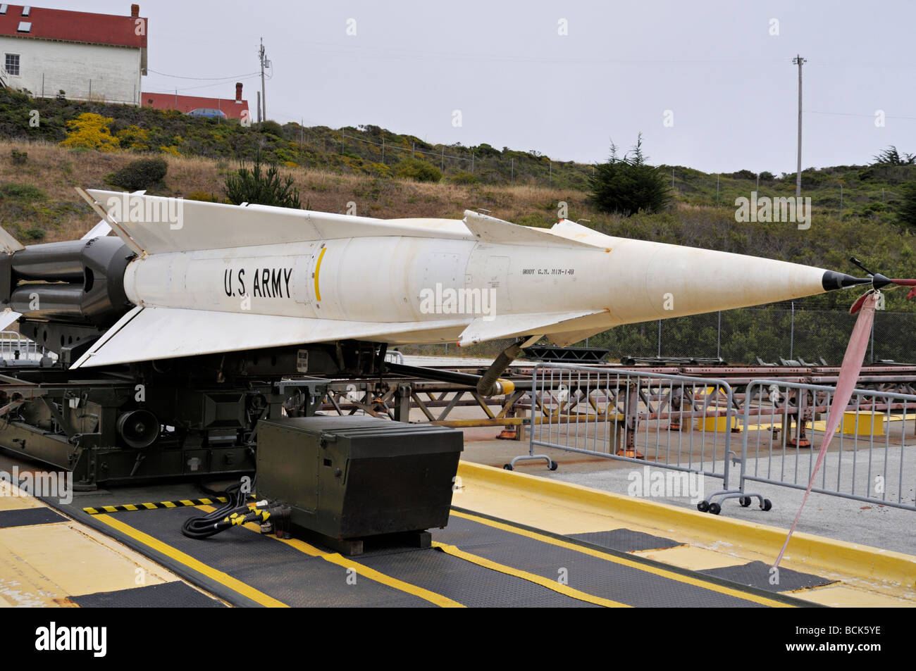 Nike Hercules anti-aircraft ballistic missle,  in 1953 the first anti aircraft system in the US. Stock Photo