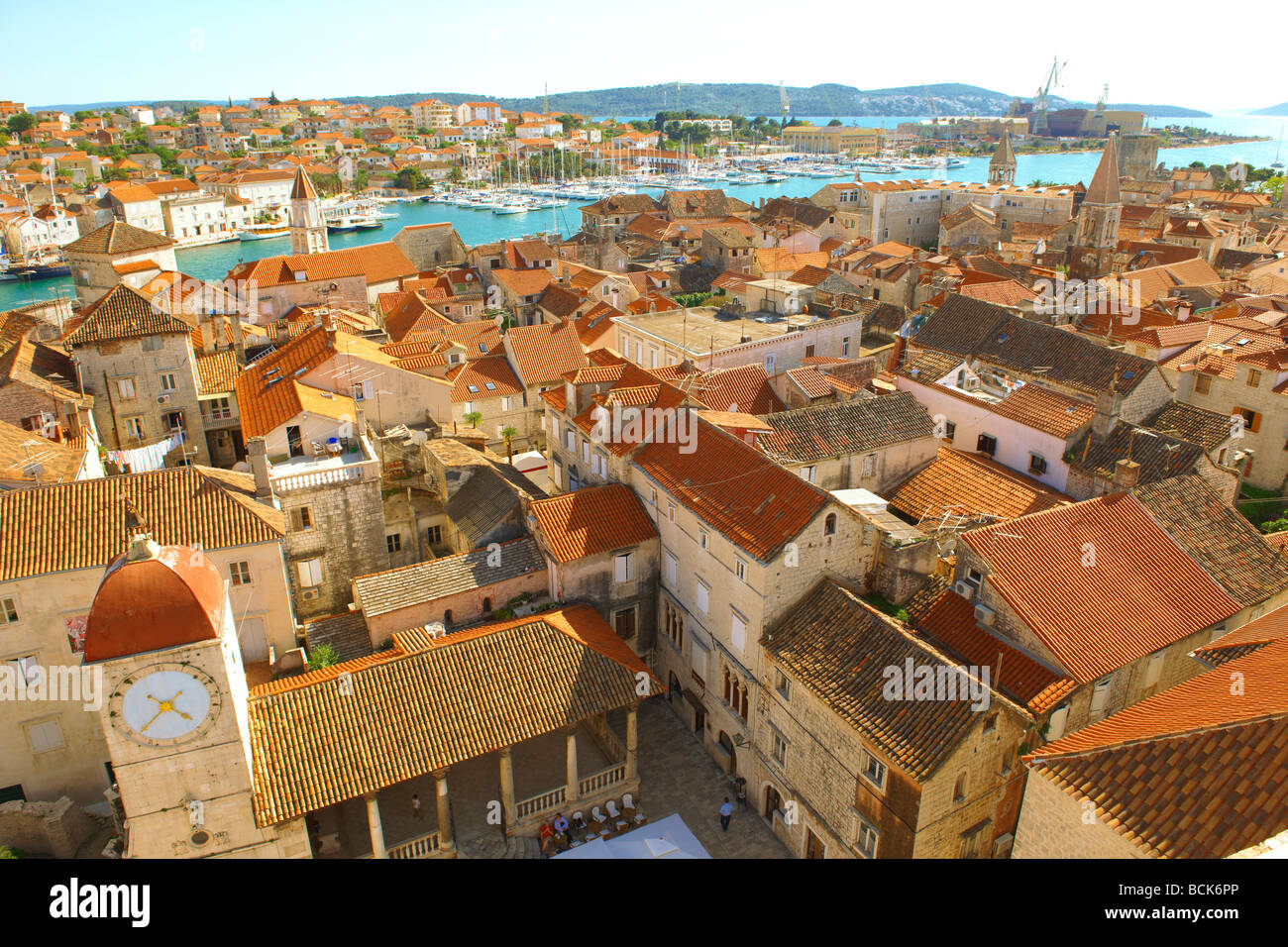 Rooftop view of  Trogir Croatia Stock Photo