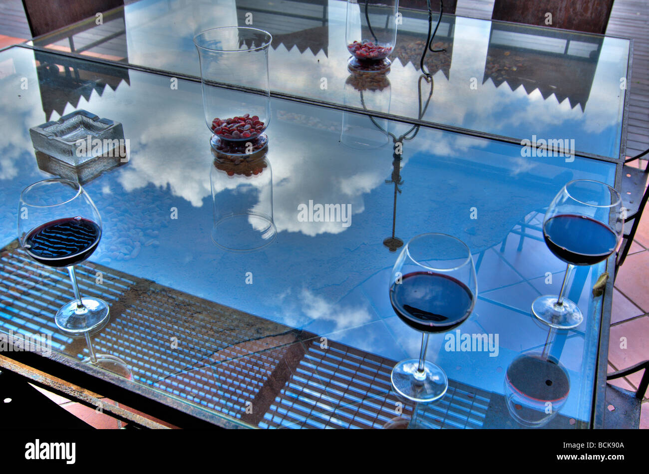 wine glasses on the table in Johannesburg South Africa Stock Photo Alamy
