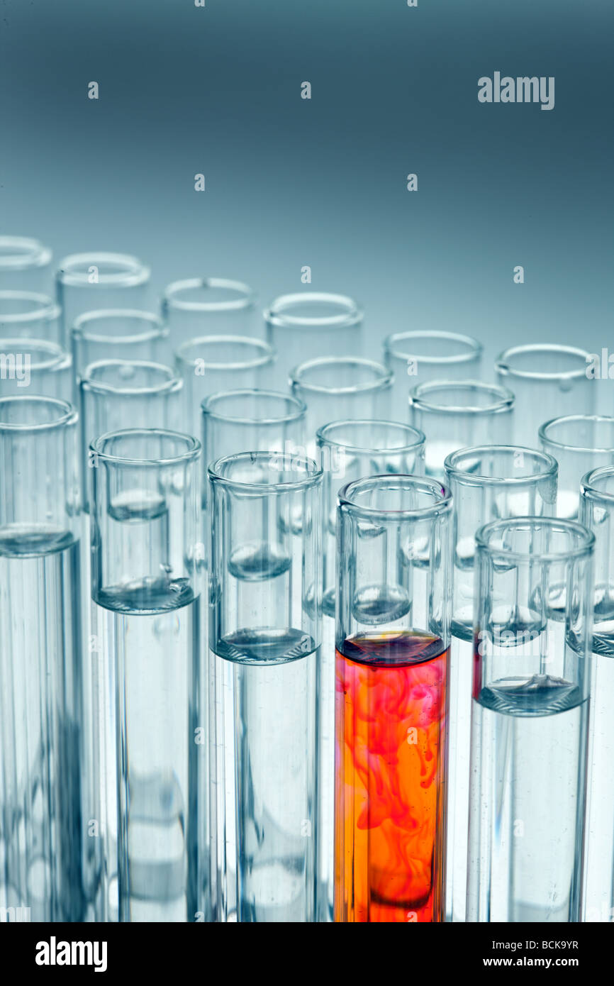 Test tubes in a laboratory experiment in chemistry Stock Photo Alamy