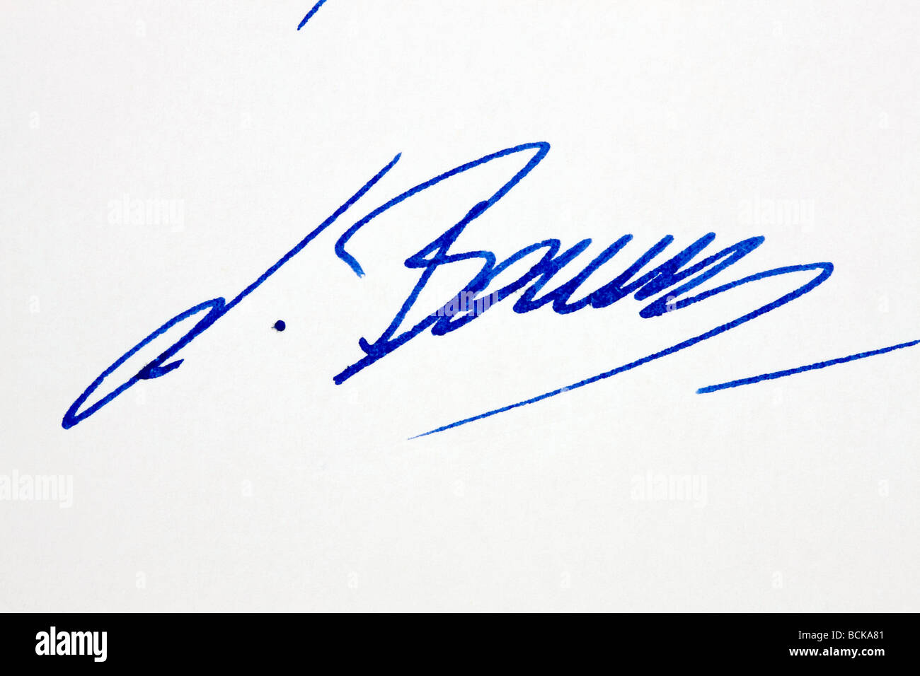Signature on a hand written document or letter Stock Photo