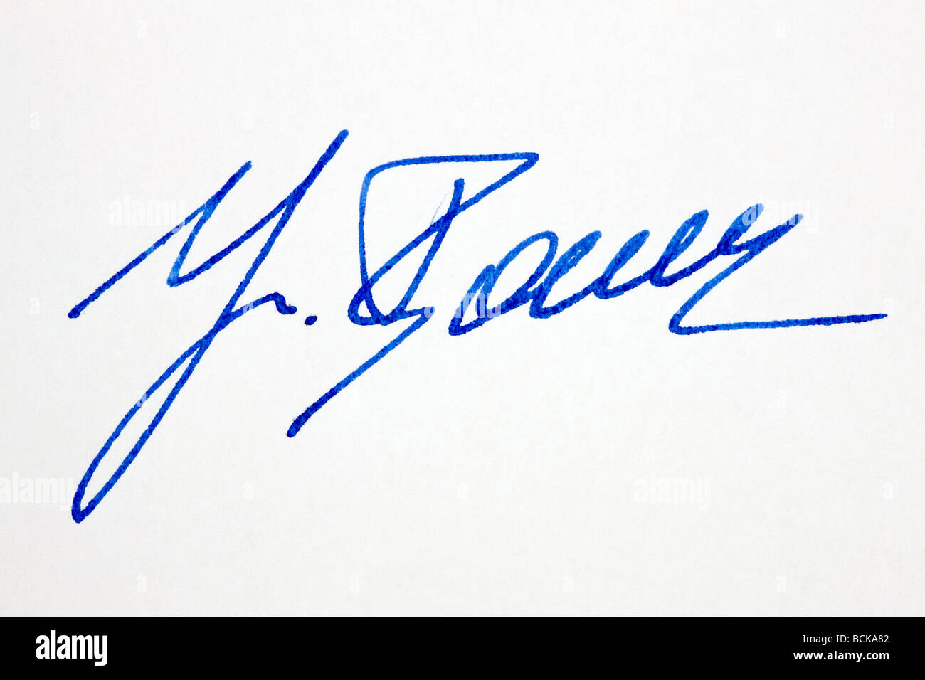 Signature on a hand written document or letter Stock Photo