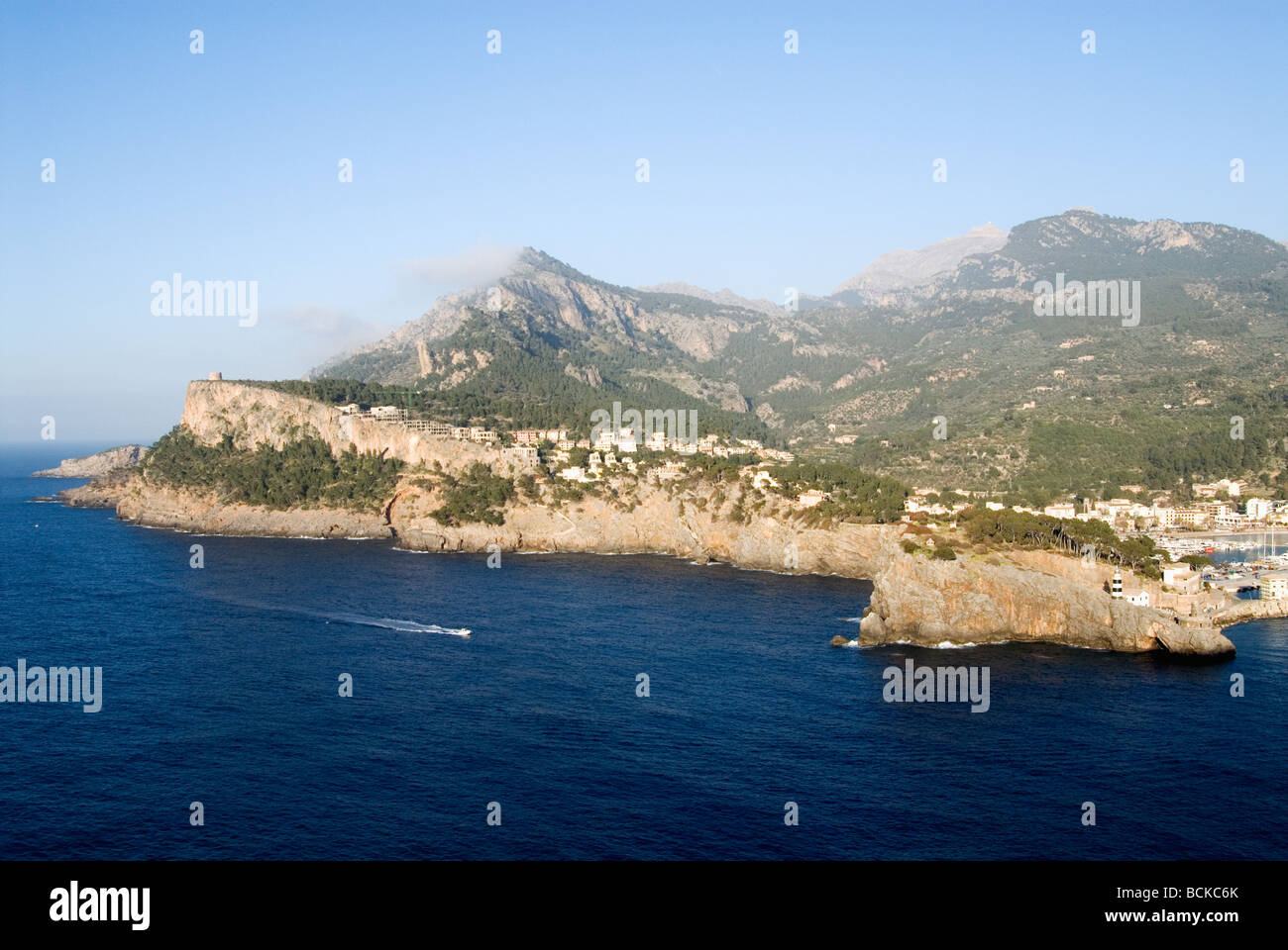 Coast of Port de Soller at the Balearic Island Mallorca, Spain. Stock Photo