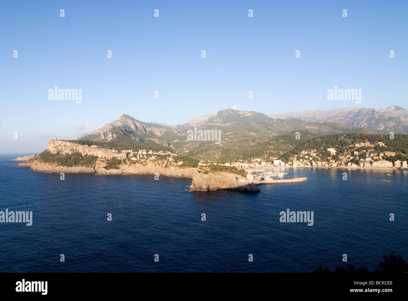 Coast of Port de Soller at the Balearic Island Mallorca, Spain. Stock Photo