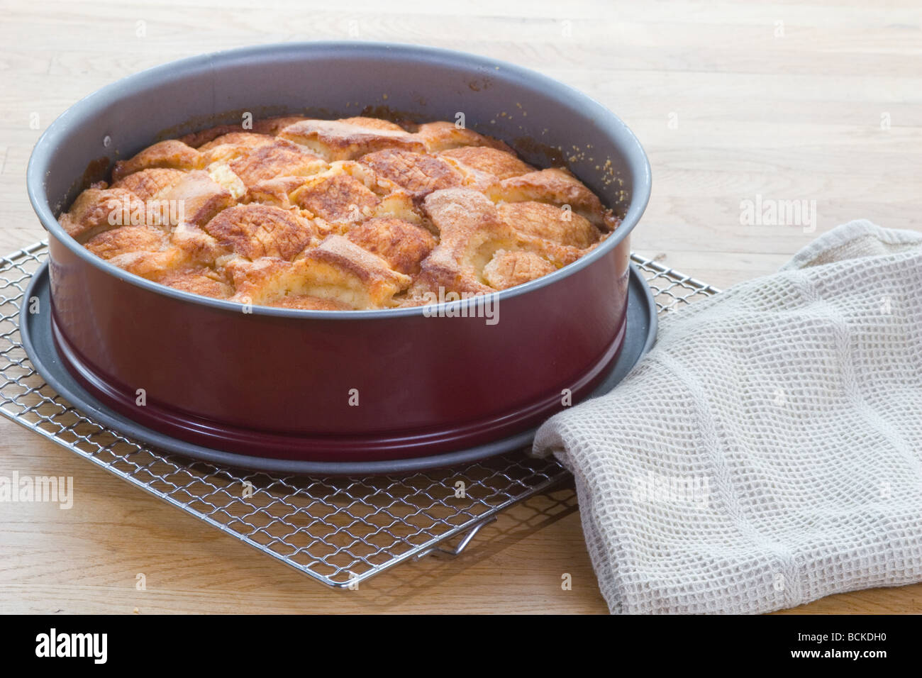 Apple pie in the tin Stock Photo Alamy