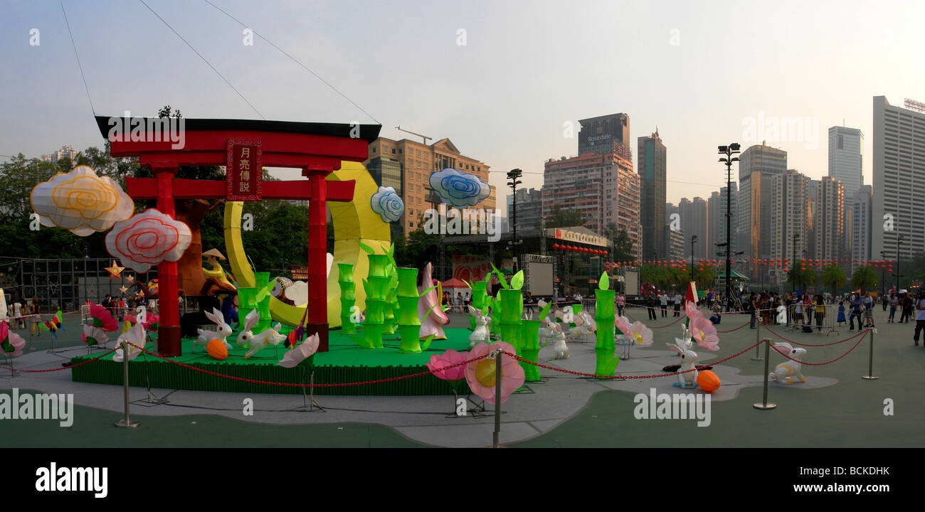 Lanterns decoration during Mid Autumn festival or Moon festival in ...