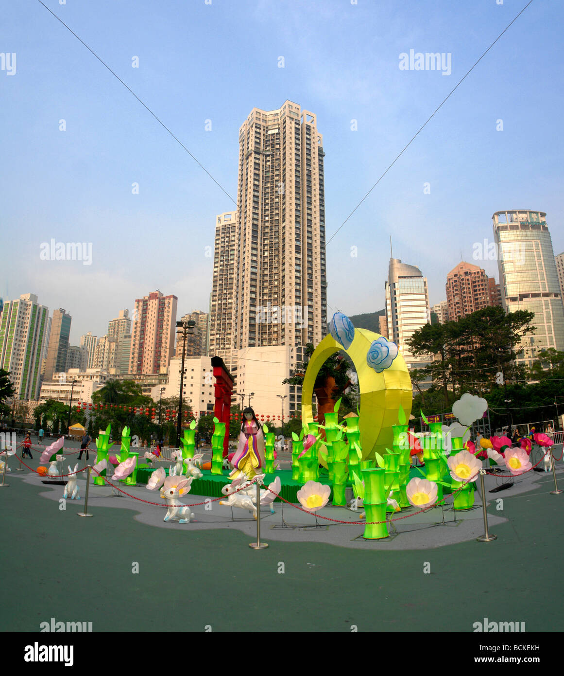 Lanterns decoration during Mid Autumn festival or Moon festival in ...