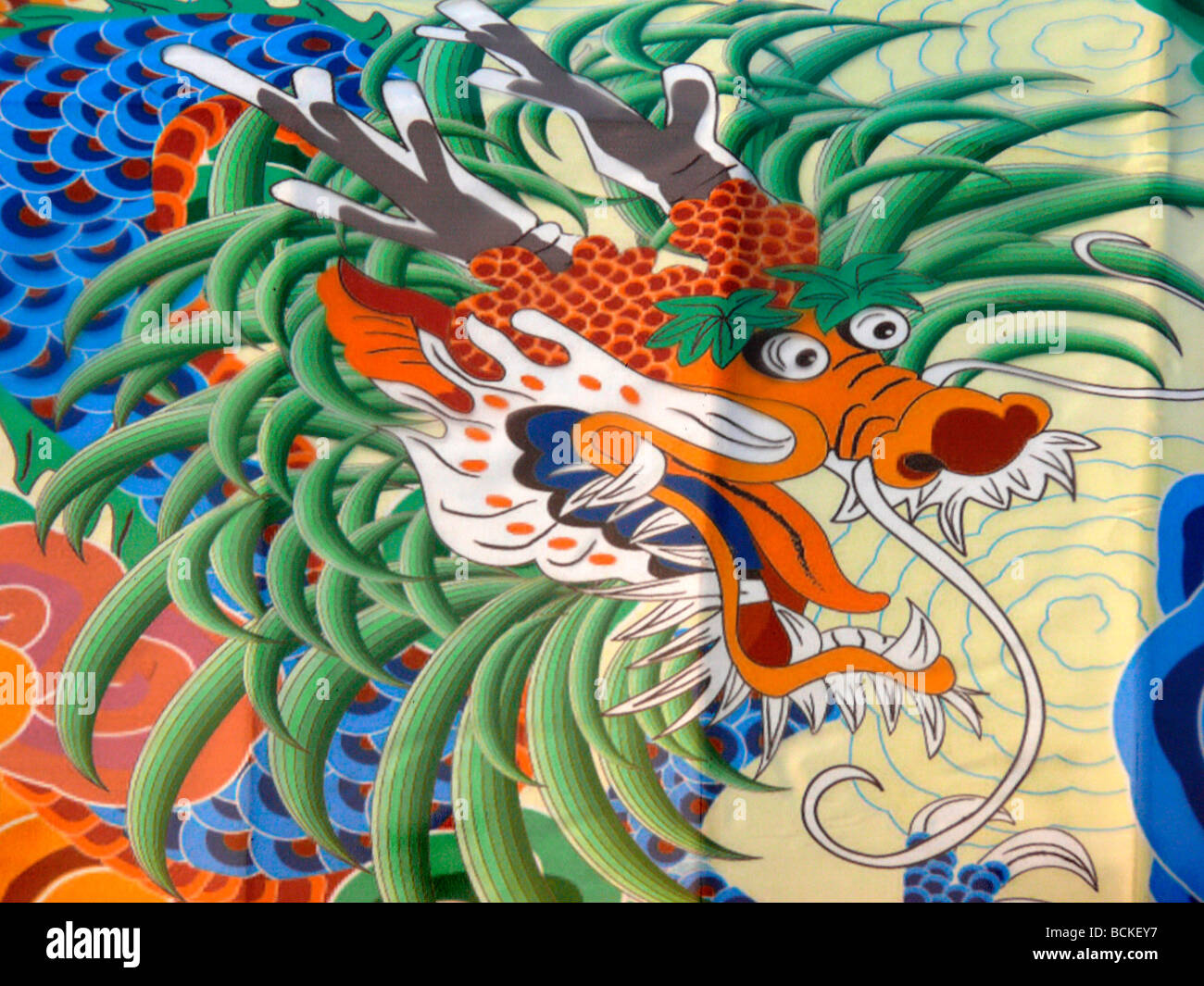 Chinese traditional dragon drawing painting Stock Photo