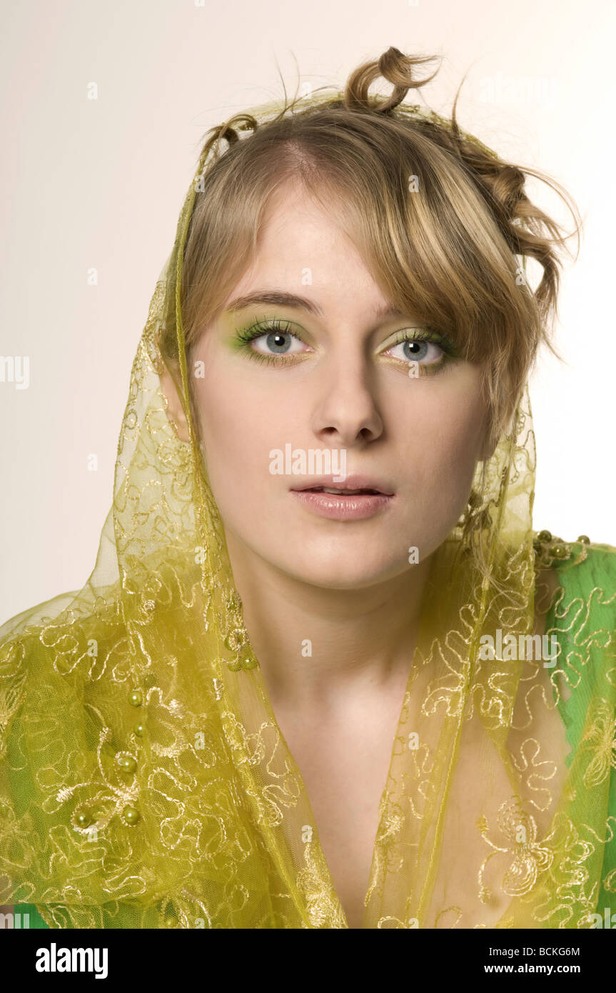 Woman with scarf on head Stock Photo Alamy