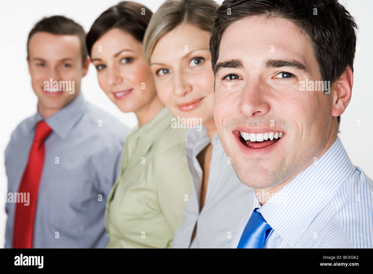 Colleagues in a row Stock Photo