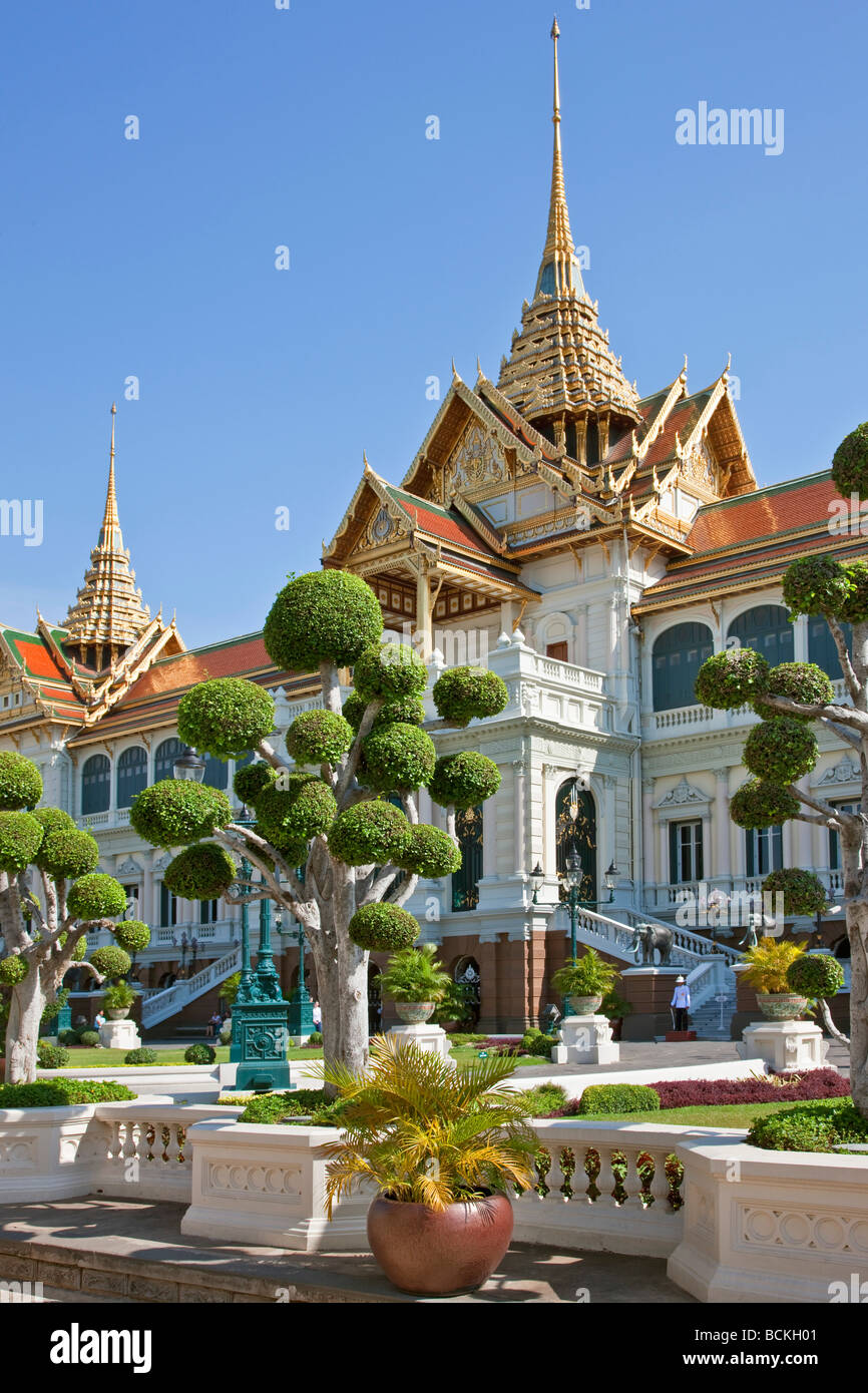 Thailand, Bangkok. The Chakri Mahaprasad Hall in the King of Thailand  s Royal Grand Palace complex in Bangkok. Stock Photo