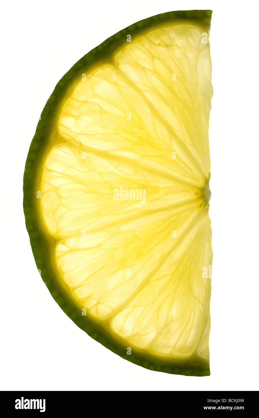 Slice of lime on white background Stock Photo