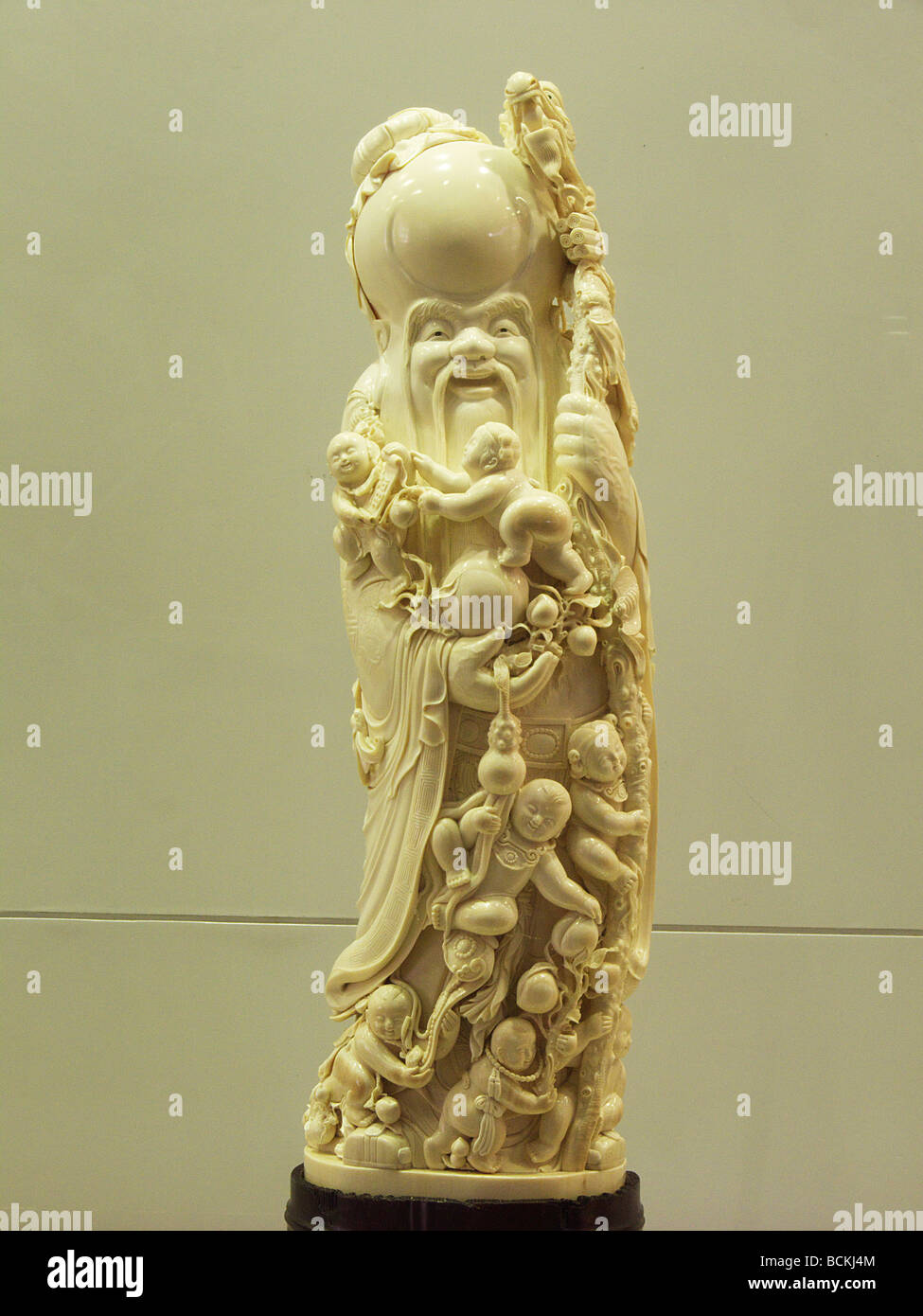 Chinese old grandpa sculpture statue from ivory Stock Photo Alamy