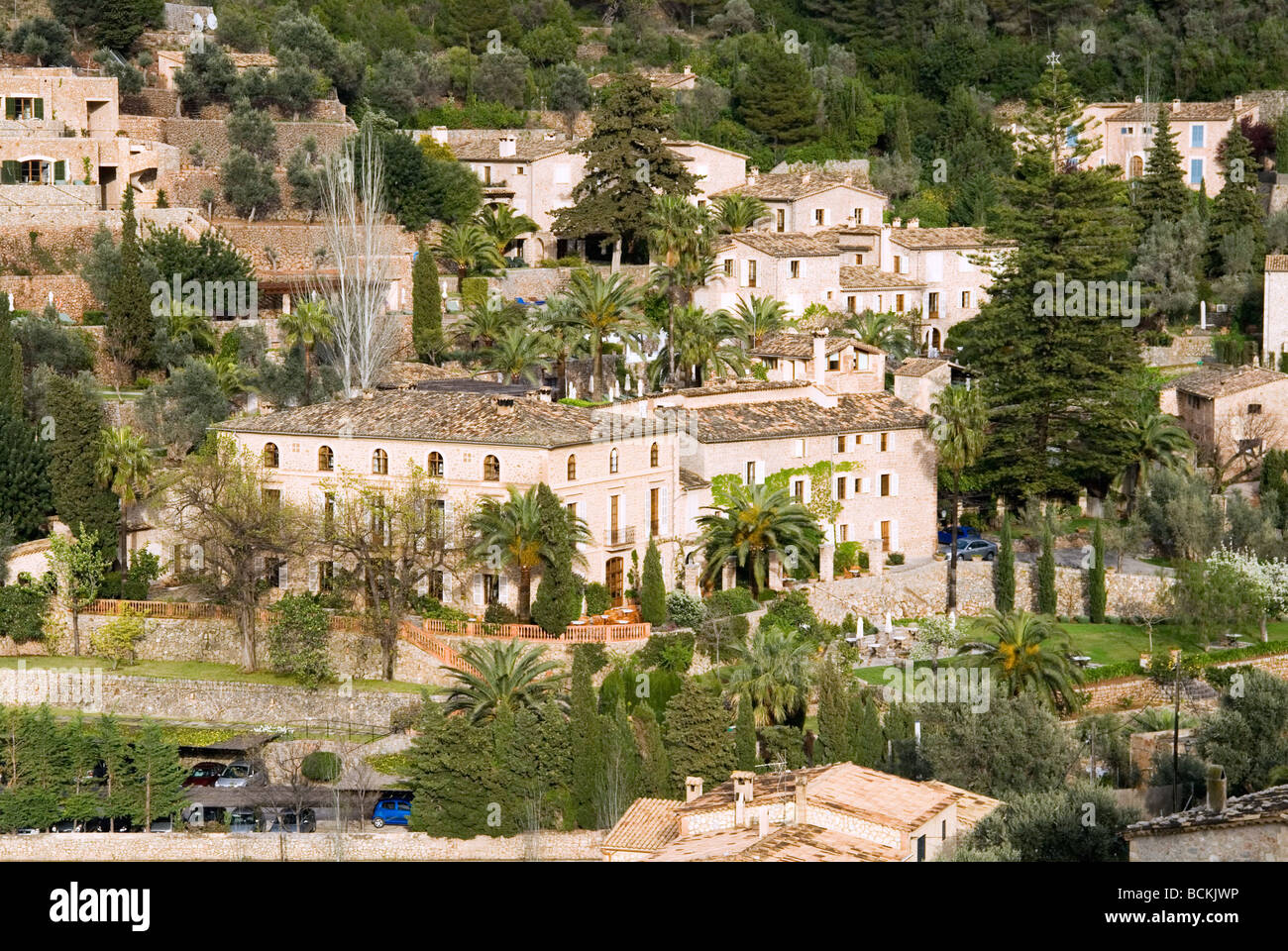 Hotel Residencia in the village Deia on the balearic island Mallorca, Spain. Stock Photo