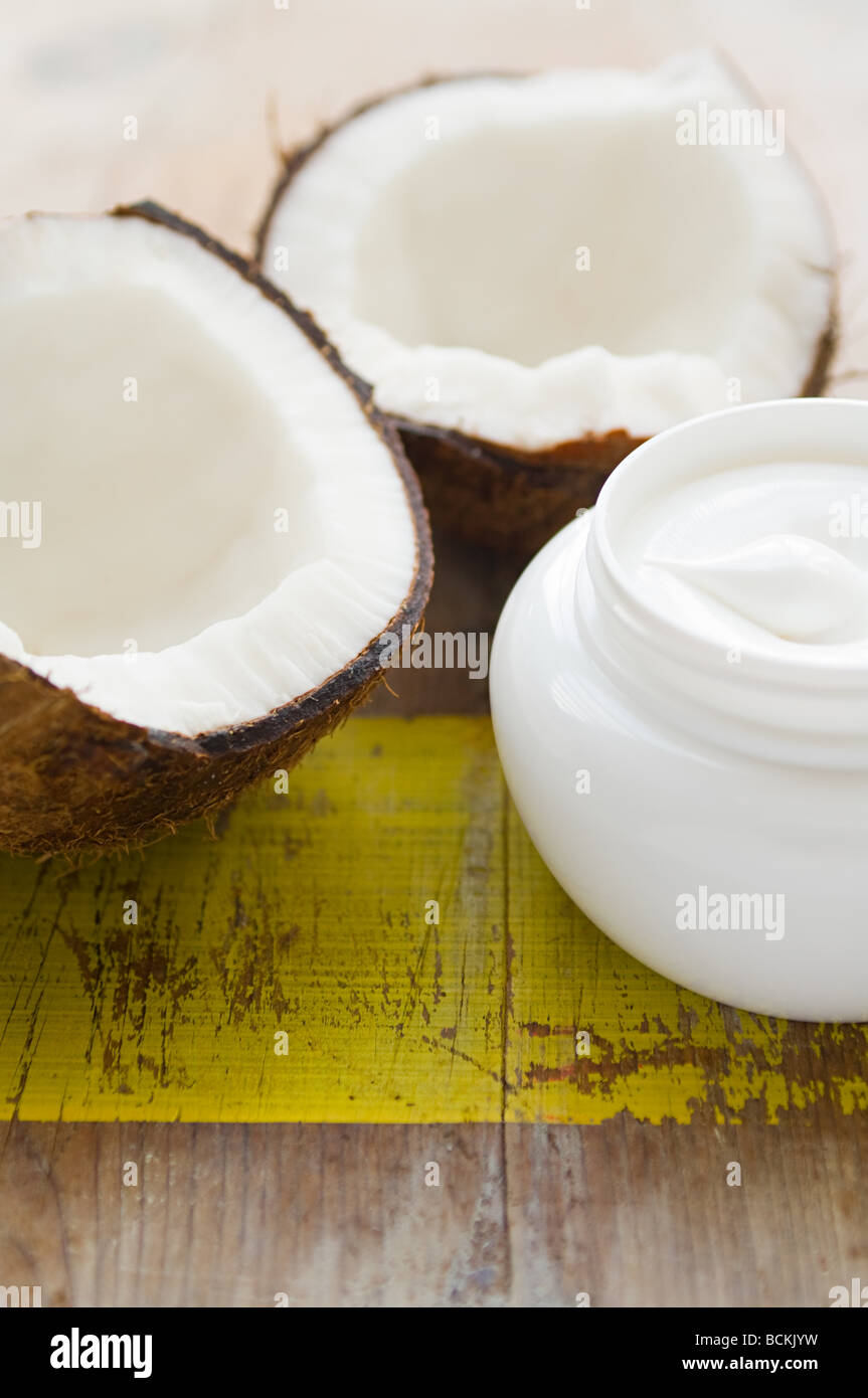 Coconut and cream Stock Photo