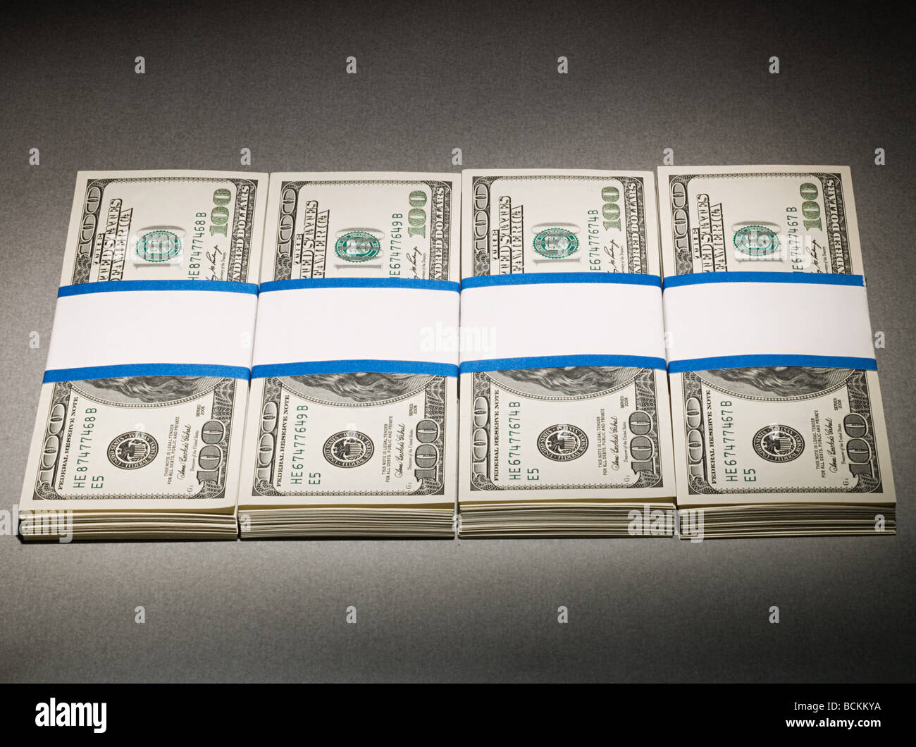 One hundred dollar bills Stock Photo