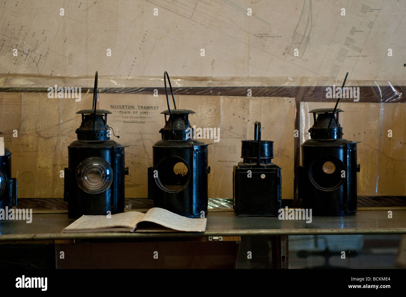Old railway lanterns in Sulphide Street Railway Station now Migrant