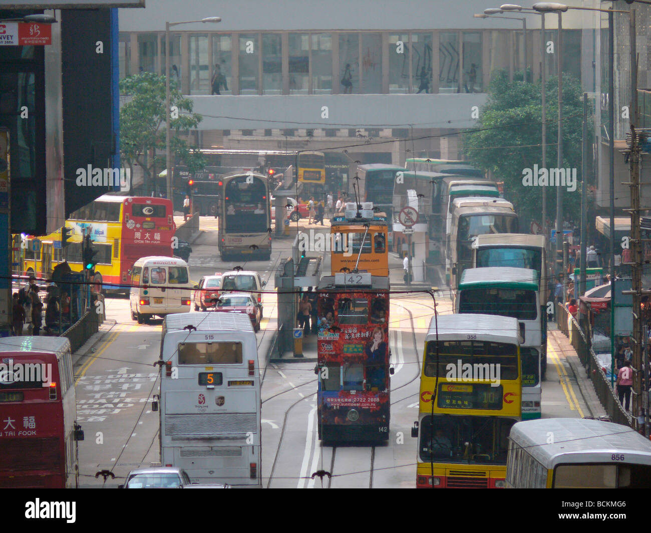 China Hong Kong busy traffic scene in central district Stock Photo