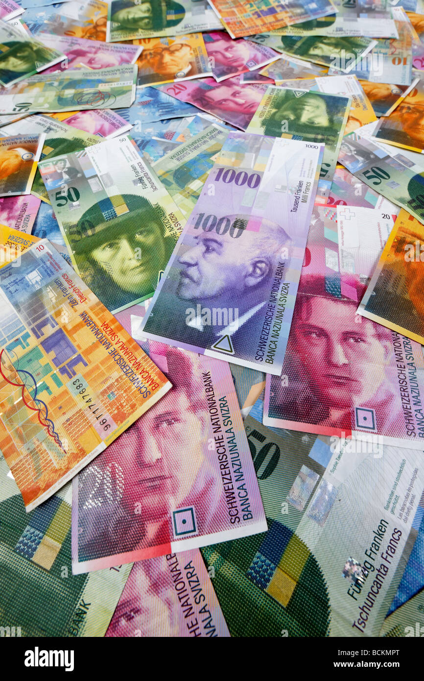 Swiss Franc, money and currency of Switzerland Stock Photo Alamy