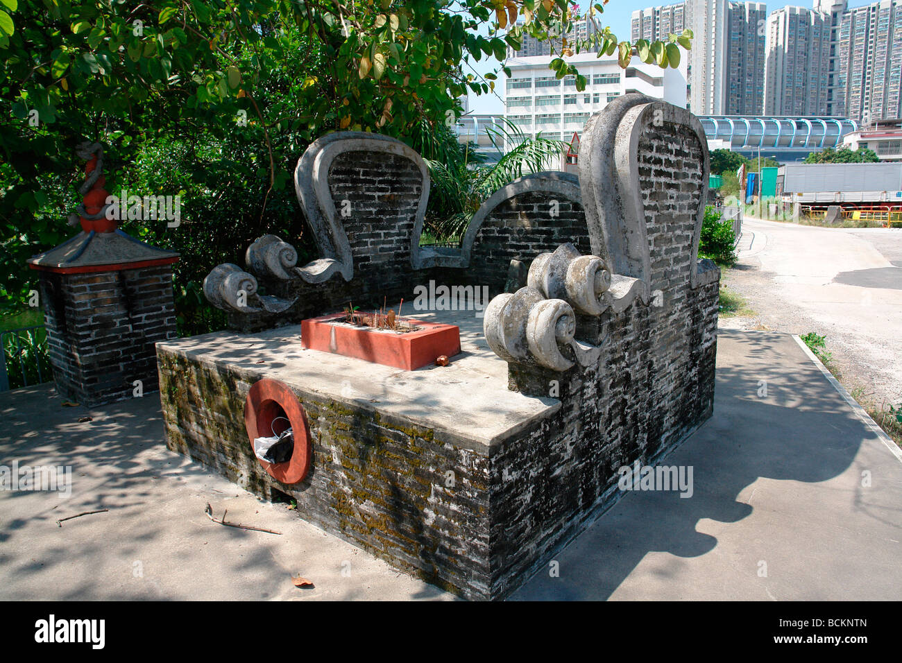 China Hong Kong Different Goddess in temples of Tang Clan village. New Territories Yuen Long district Tin Shui Wai Stock Photo