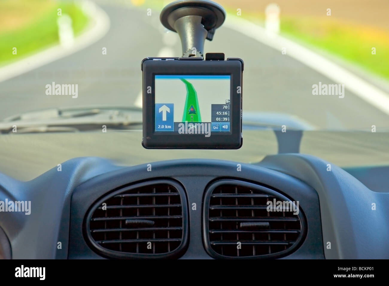 gps navigation in a car Stock Photo Alamy