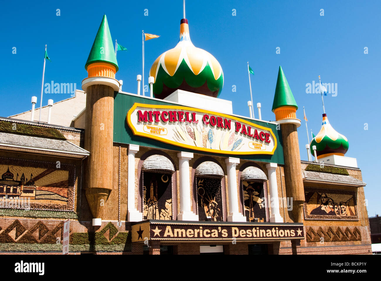 The Corn Palace tourist attraction in Mitchell South Dakota Stock Photo