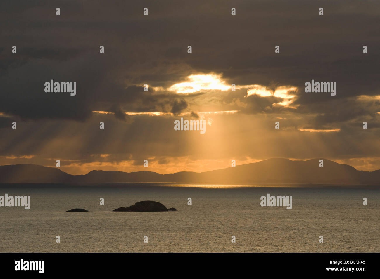 Sunset over Isle of Skye, Scotland Stock Photo