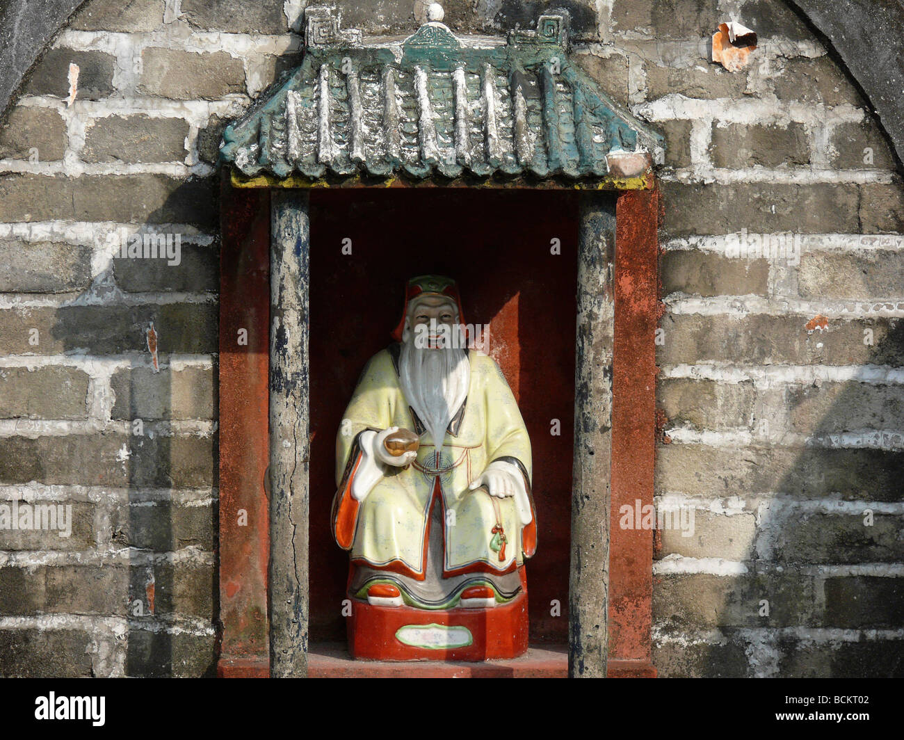 China Hong Kong Different Goddess in temples of Tang Clan village. New Territories Yuen Long district Tin Shui Wai Stock Photo