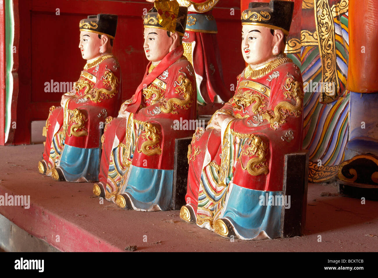 China Hong Kong Different Goddess in temples of Tang Clan village. New Territories Yuen Long district Tin Shui Wai Stock Photo