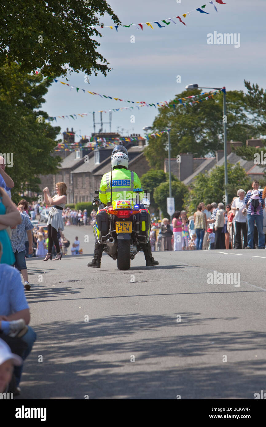 Police motorbike stopped waiting Stock Photo