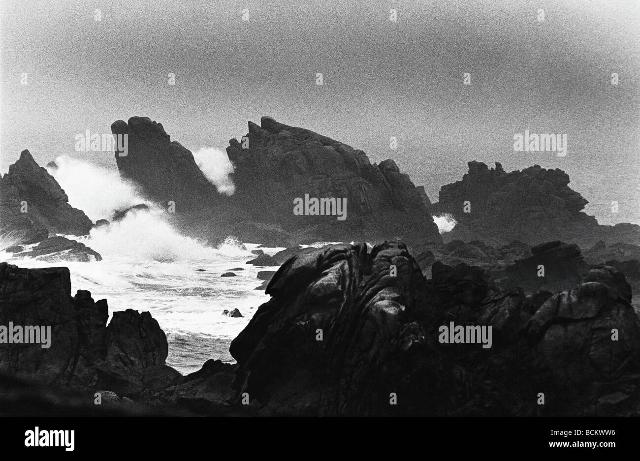 Waves coastal storm on Black and White Stock Photos & Images - Alamy