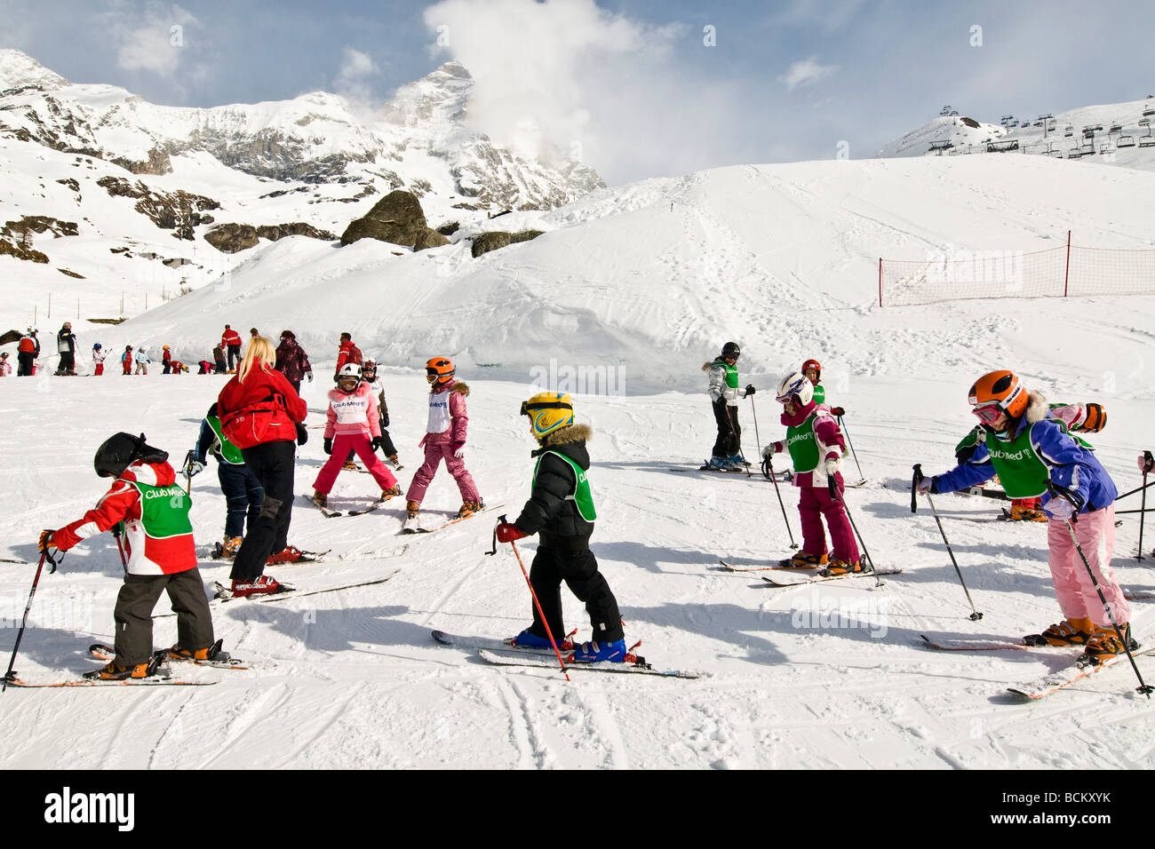 Ski School Cervinia Aosta Italy Stock Photo: 25024487 - Alamy