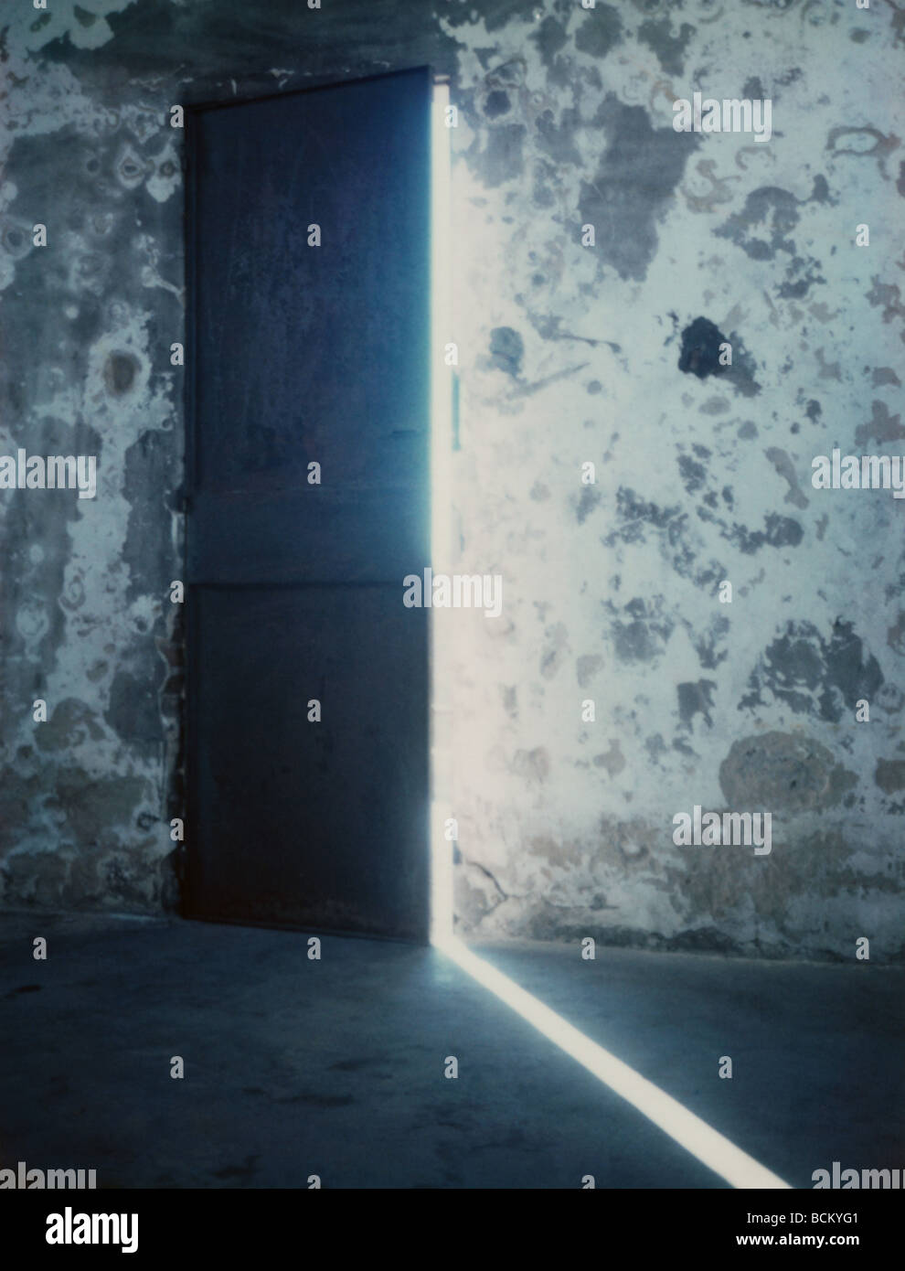 Light coming through slightly opened door Stock Photo Alamy