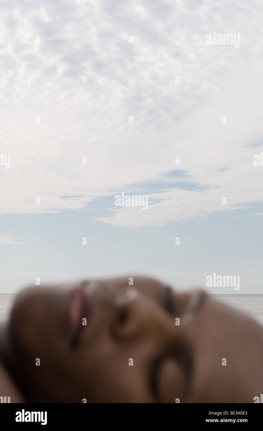 Black man eyes shut close up hi-res stock photography and images - Alamy