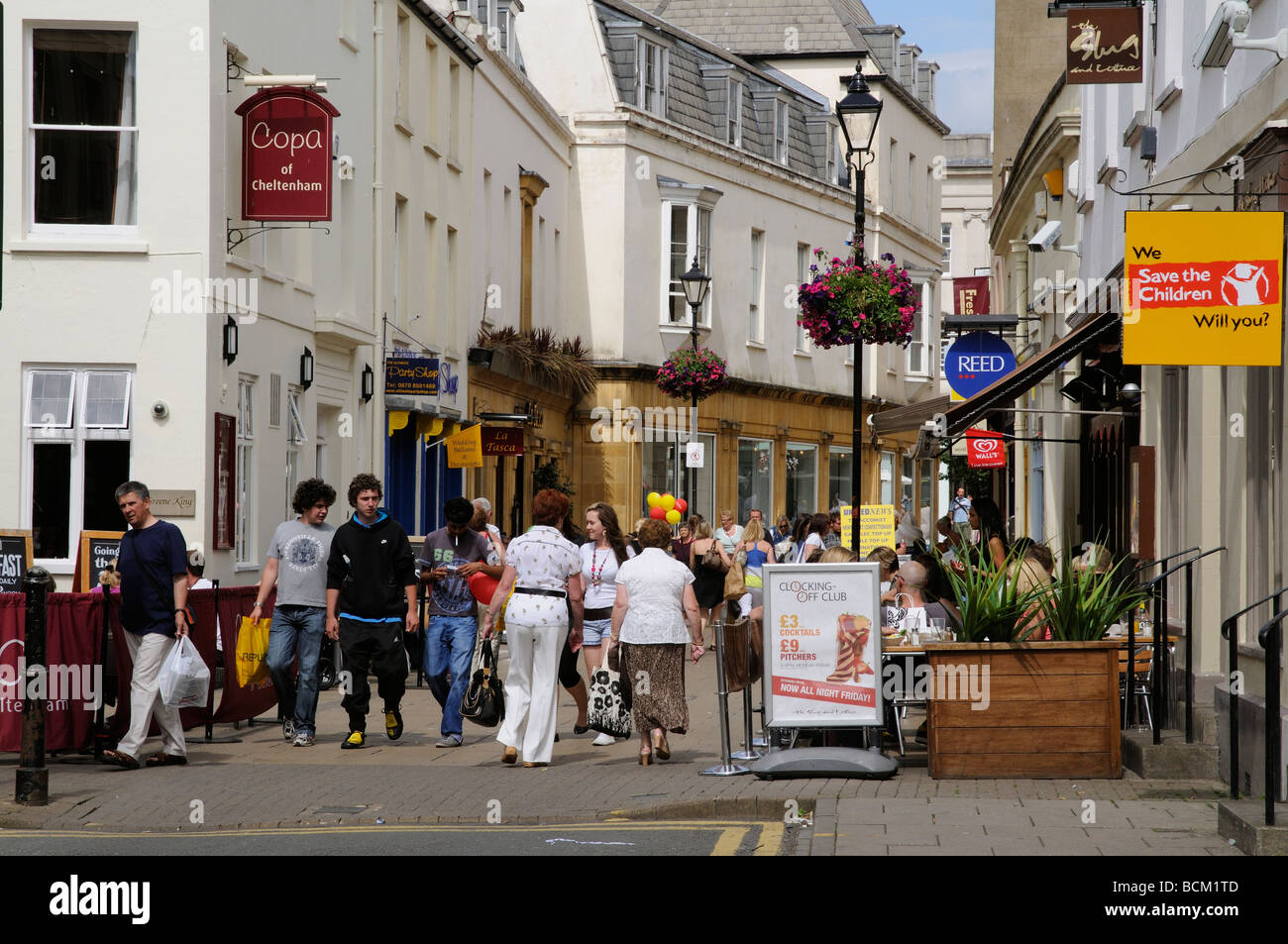 Cheltenham Spa Gloucestershire England UK shopping eating on Ormond