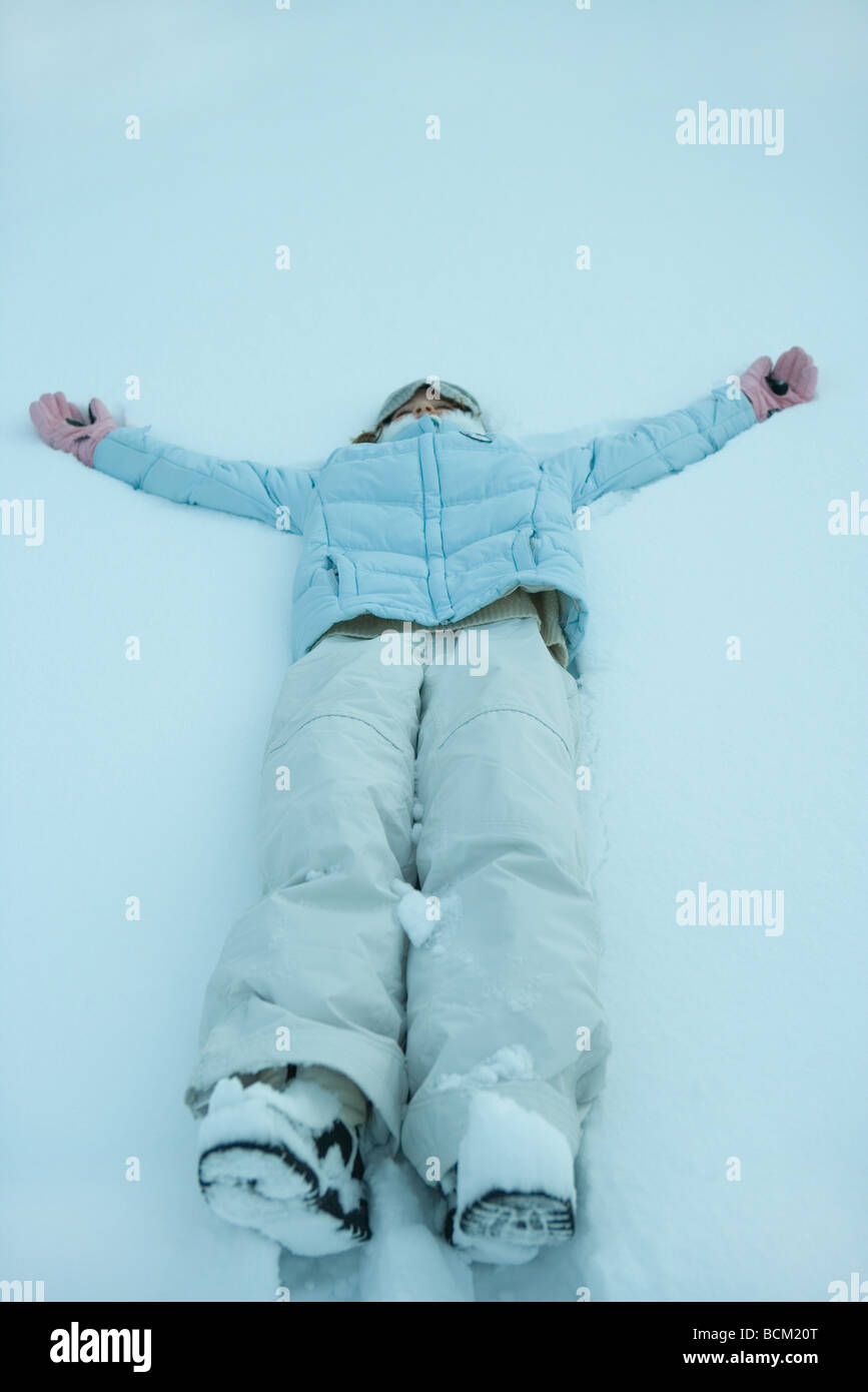 Preteen girl lying on back hi-res stock photography and images - Alamy