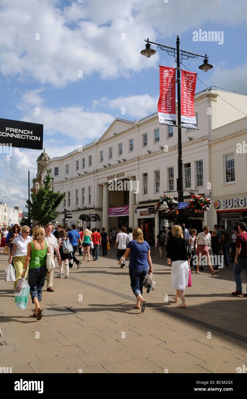 Cheltenham Spa Gloucestershire England UK shoppers on Regent Street