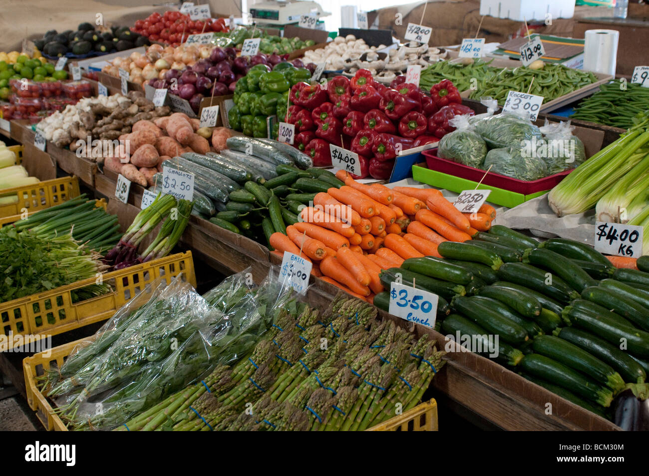 Vegetables at Queen Victoria Market Melbourne Victoria Australia Stock