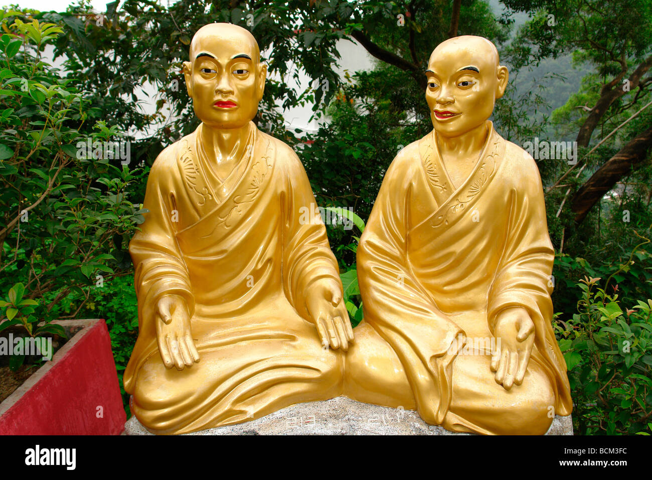 china Hong Kong Sha Tin Buddha statues in Ten thousand Buddha temple Stock Photo