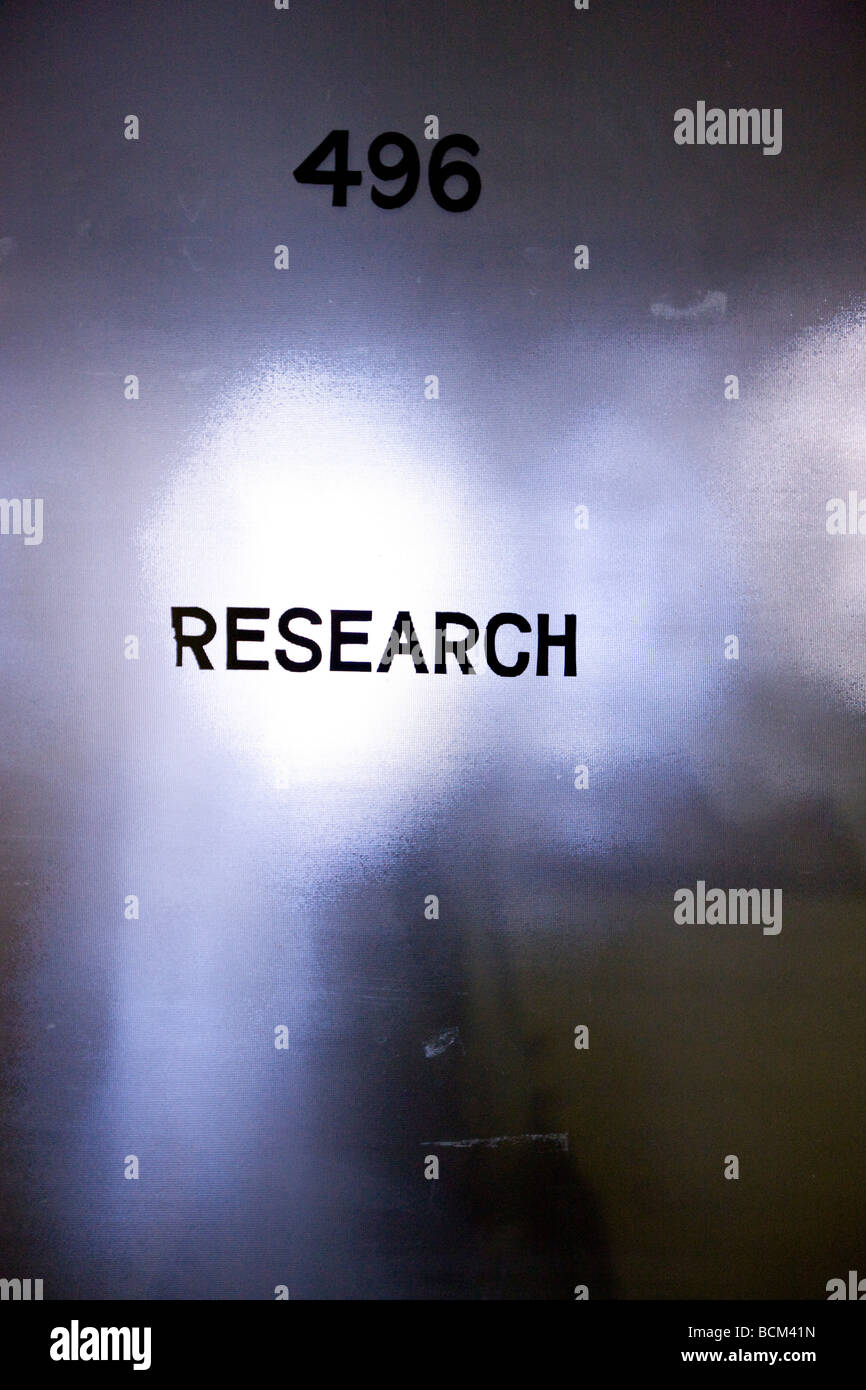 Door into a Research Laboratory Stock Photo