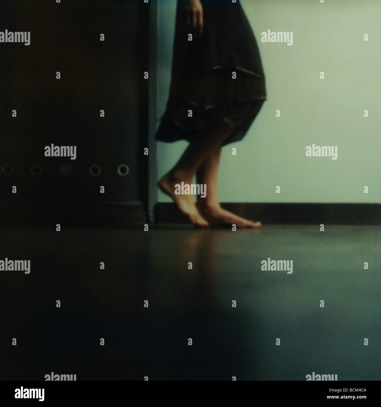 Woman barefoot walking indoor hi-res stock photography and images - Alamy