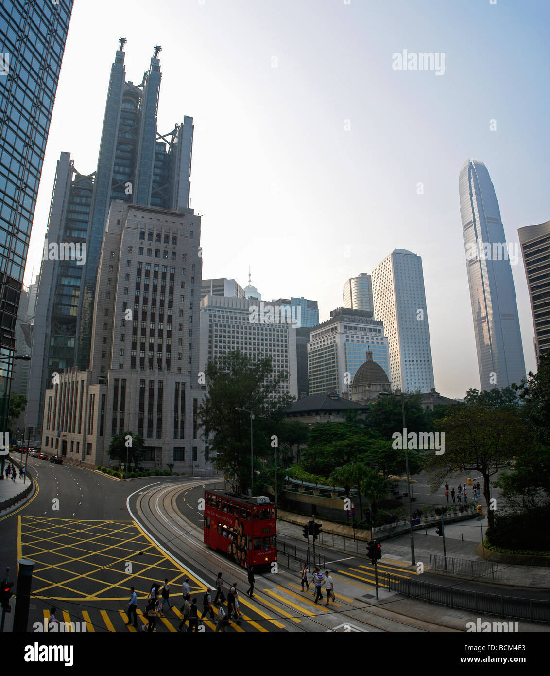 China Hong Kong financial central district skyscrapers and bank HSBC Stock Photo